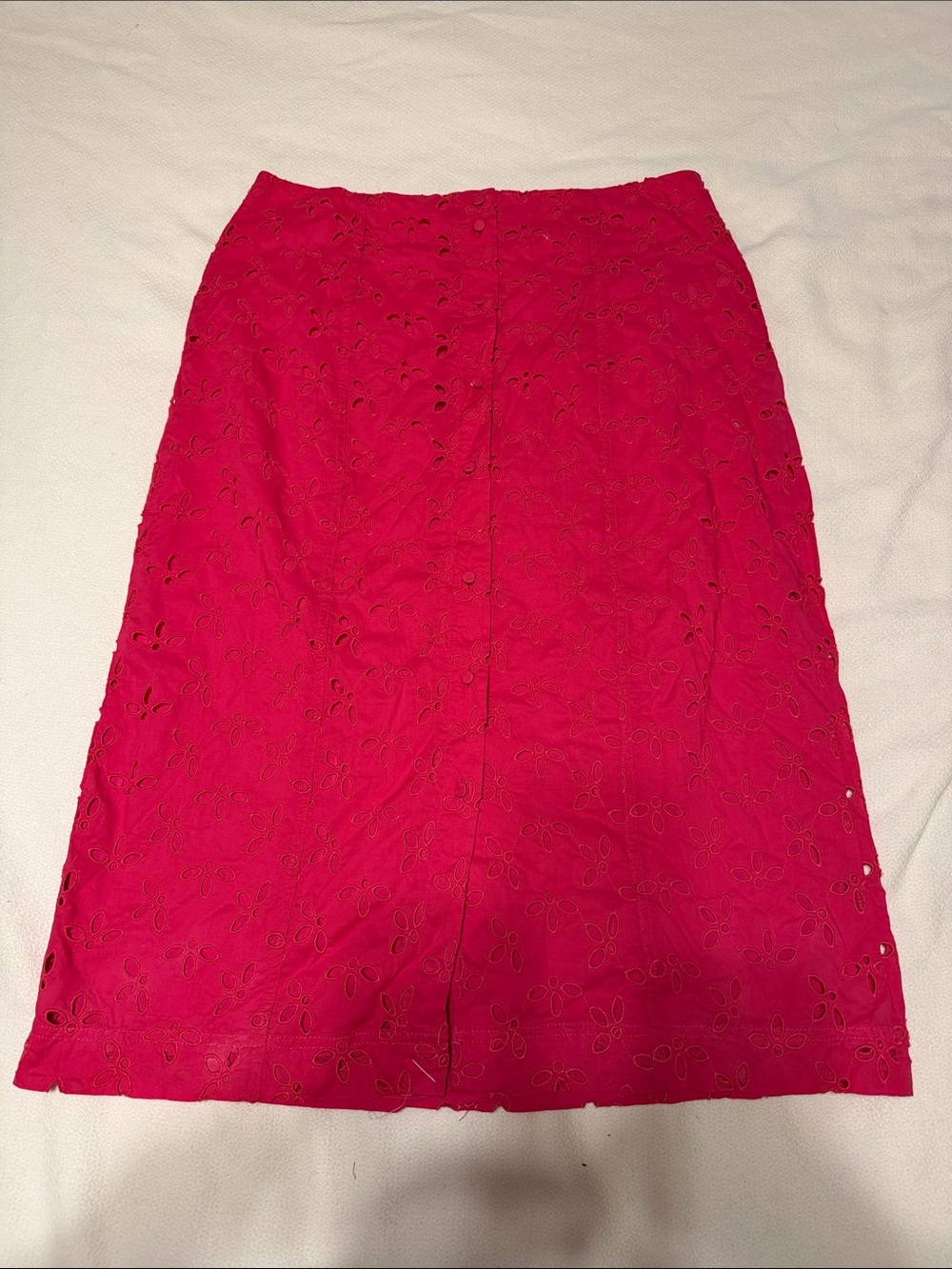 NWT J Crew Hot Pink Eyelet Pencil Skirt